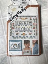 Simplicity Vintage Pattern 9983 Cross Stitch transfers Alphabet Flowers - $7.74