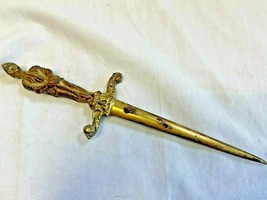Vtg Brass Templar Knight Handle Letter Opener - £23.66 GBP