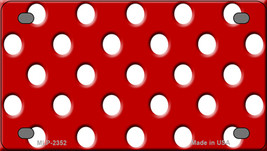 White Polka Dots Red Novelty Mini Metal License Plate Tag - £12.02 GBP