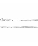 NEW Real Sterling Silver 2.6 mm Elongated Paperclip Link 16&quot; Chain - £73.66 GBP