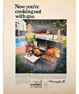 CHARMGLOW GAS GRILL-Pool-Outdoor Living-No ashes-No mess-1971 Vintage Pr... - $11.03