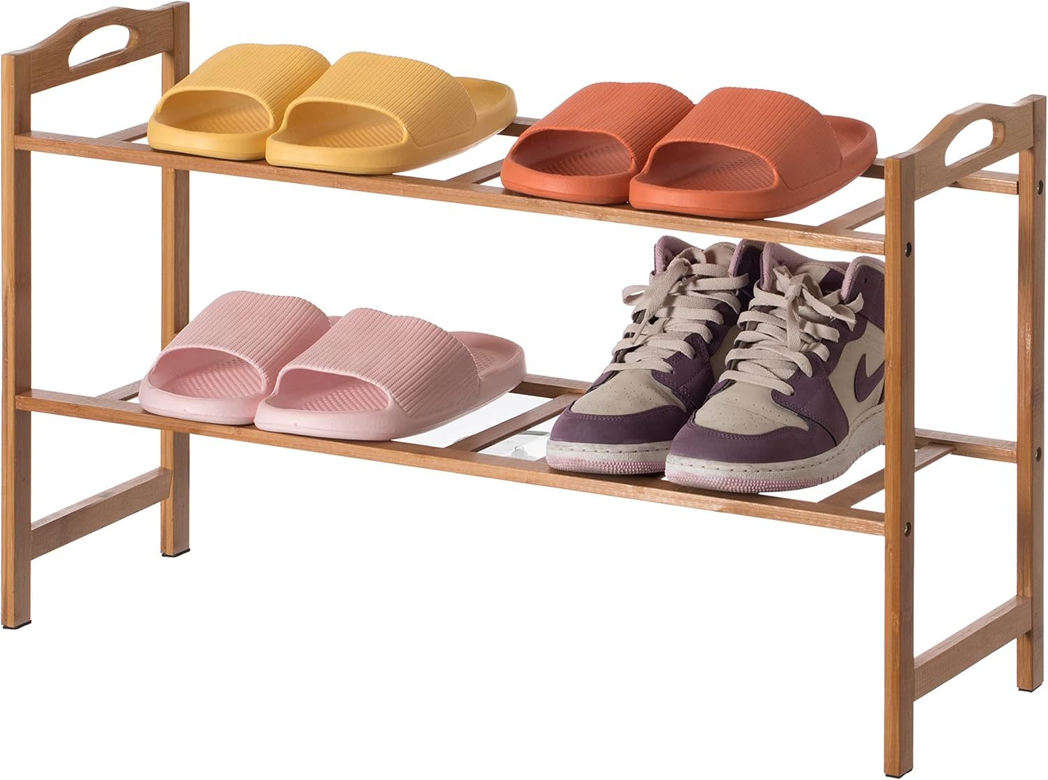 Basicwise Bamboo Storage Shoe Rack, Free Standing Shoe Organizer Storage... - $38.97