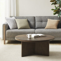 Round Coffee Table Wood - Brown - £302.30 GBP
