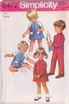 Simplicity Pattern 8472 Sz 1 For Toddlers’ Jumpsuit 2 Lengths, Dress Uncut - £2.35 GBP