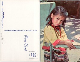 USA Native American Child Girl with Flower Vintage Postcard - £7.39 GBP