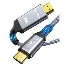 Usb C To Hdmi Cable 4K, 6Ft Usb 3.1 Type C To Hdmi 2.0 Cord, [Thunderbolt 3/4 Co - £19.65 GBP