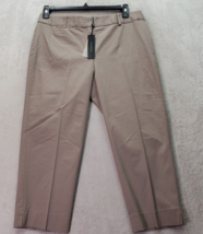 Talbots Signature Cropped Pants Women&#39;s Petite 12 Taupe Flat Front Straight Legs - £25.29 GBP