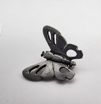 Vintage Pewter Silver Tone Butterfly Pendant Insect Charm  - $15.00