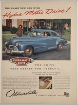 1946 Print Ad Oldsmobile 2-Door Blue Car with Hydra-Matic Drive Olds - £16.71 GBP