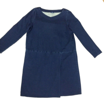 J Jill Large Dress Indigo PureJill Long Sleeve Blue Cotton Blend Denim Look - $26.50