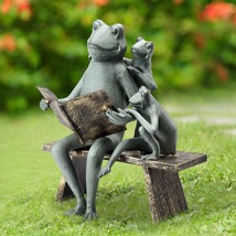 SPI Home Reading Frog Family Cast Aluminum Garden Sculpture - £138.95 GBP
