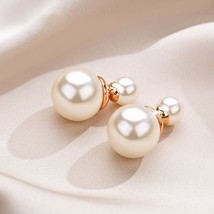 New Women&#39;s Earrings Delicate Two-sided  Ear Stud Earrings for Women Bijoux Kore - £10.50 GBP