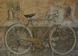 Wall Art Print Bicycle H Mortenson Bike 54x39 39x54 Brass Linen Unframe - £479.23 GBP