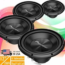 4x Pioneer TS-A300D4 1500 Watts 12&quot; Dual Voil Coil 4-Ohm Car Subwoofer A-Series - £426.98 GBP