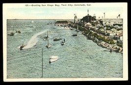 Vintage Kashower Postcard Boating San Diego Bay Tent City Coronado California - £10.27 GBP