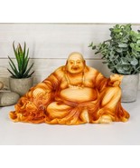 Ebros Feng Shui Hotei Happy Buddha Sitting with Gold Ingot and Money Coi... - $526.52 MXN