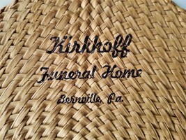 antique HAND FAN KIRKKOFF FUNDERAL HOME bernville pa business wicker  - $48.02