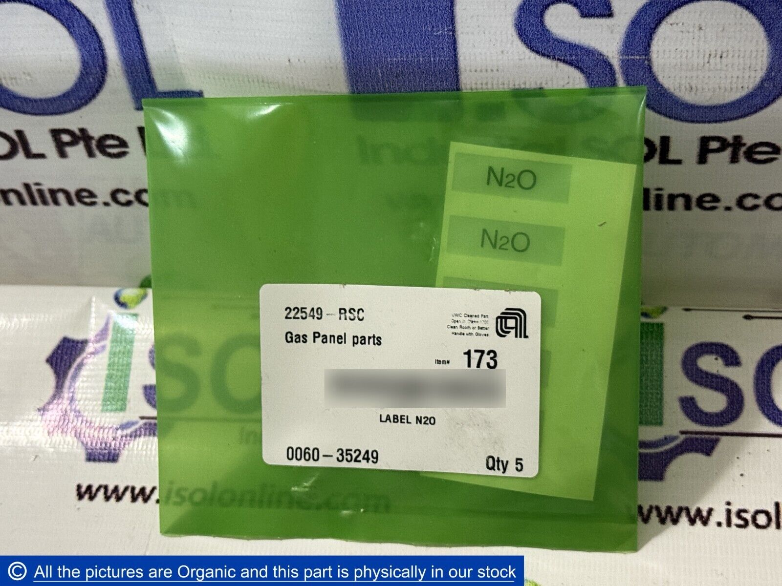 Applied Materials 0060-35249 LABEL N20 Gas Panel Parts AMAT Clean Room L... - $79.00