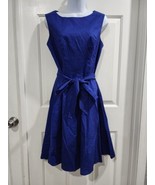 Hanpceirs Dress Womens Sleeveless Navy Blue Dress Belted  Plain Solid Dr... - $413.15 MXN