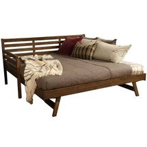 Solid Wood Daybed Frame with Twin Pop-Up Trundle Bed in Walnut Finish - $18,489.26 MXN