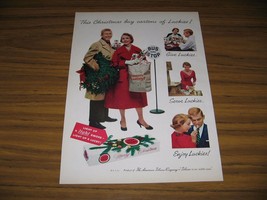 1957 Print Ad Luckies Lucky Strike Cigarettes Happy Couple Buy Holiday Cartons - £9.58 GBP