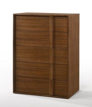 36" Walnut Brown Wood Contemporary Five Drawer Dresser - $28,550.84 MXN