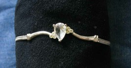 Elegant Crystal Rhinestone Silver-tone Bracelet 1990s vintage 8 1/4&quot; - £9.65 GBP