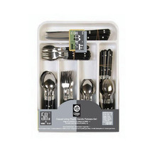Gibson Home Casual Living 58 Piece Stainless Steel Flatware Set in Black - $1,132.23 MXN