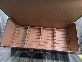 Vintage Cassette Tape Holder Briefcase Carry Case 24 Slots Brown Vinyl 17x8 - $18.49