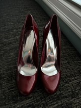 BCBGeneration Cranberry Red Vegan Leather Pumps SZ 7.5 New - $17.82