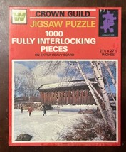 Vintage Whitman Crown Guild 1000 Pc Jigsaw Puzzle “Skating” Series 735 C... - $13.72