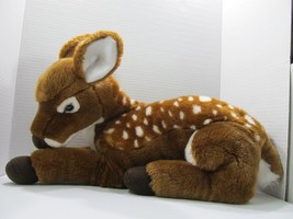 FAO Schwarz Toys R Us Deer Fawn Laying 19&quot; Realistic Plush 2015 Stuffed Animal - £22.22 GBP