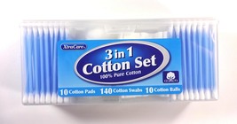 XtraCare 3 In 1 100% Pure Cotton Set (10 Pads, 140 Swabs, 10 Balls) - £10.03 GBP