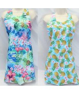 Handmade Full Apron Reversible Pineapple Flamingo Open Back + Pockets  H... - $37.63 CAD