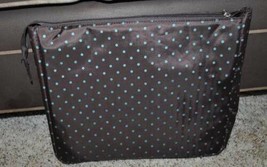 Travel Bag-Notebook, Nook, Etc. Brown &amp; Blue Polka Dot Soft - £2.79 GBP
