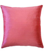 Sankara Rose Blush Silk Throw Pillow 18x18, with Polyfill Insert - £35.35 GBP