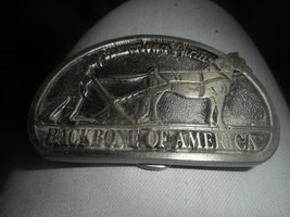 Vintage American Farms Backbone Of America Belt Buckle #EB2159/Silver-Heavy Wght - £14.93 GBP