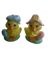 VTG Ceramic Chicks Hobbiest hand painted easter Decor Figurines anthropo... - $37.14 CAD
