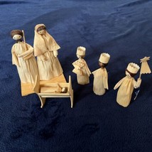 Marina Czech Folk Art Handmade Corn Husk Doll Nativity Jesus Manger Mary Joseph - £61.54 GBP