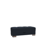 Dark Blue Upholstered Polyester Storage Ottoman for Living Room - $557.73 CAD