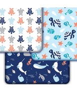 Crib Sheets For Boys Or Girls | 3 Pack Soft Jersey Cotton Fitted Crib Sh... - £36.16 GBP