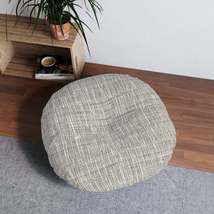 Silver Grey: Denim-Inspired, Contemporary Fabric Design - Tufted Floor Pillow, R - £100.14 GBP+