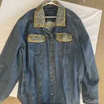 3X TALL Denim Jacket Women’s Blue Jean Button Up With Gold Sparkly Accent - $39.55 3X TALL Denim Jacket Women’s Blue Jean Button Up With Gold Sparkly Accent - $39.55