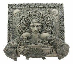 Celtic Goddess of Rebirth Cerridwen With Magical Potions Cauldron Wall Decor - £27.64 GBP