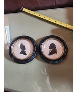 Vintage Pair of Silhouettes of George &amp; Martha Washington Hand Cut 4.5&quot; ... - $39.95