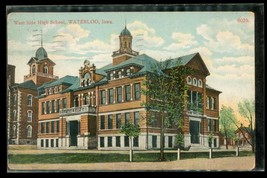 Vintage Postcard West Side High School Waterloo Iowa 1911 Lambert Red Oak - £11.66 GBP