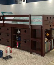 Tristan Loft Bed with Storage, Bookshelves, and Dresser in One - $1,434.51