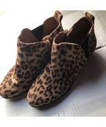 SO by Kohls Womens Brown Leopard Ankle Booties Boots Heel Size 7M - $14.03