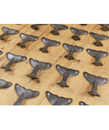 25 Cast Iron Whale Tail Hooks Coat Hat Closet Hall Tree Jacket Tale Rust... - $1,034.27 MXN