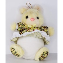 Vintage Cloud 9 Easter Bunny Rabbit Plush Stuffed Animal Yellow Floral Dress - £25.76 GBP